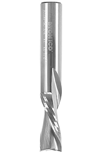 YONICO Downcut Router Bits Spiral 2 Flute Solid Carbide CNC End Mill 3/8-Inch Dia. 3/8-Inch Shank 32230-SC