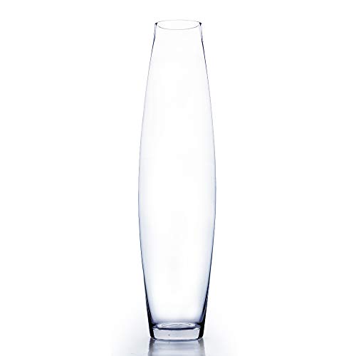Wgv Tall Bullet Glass Vase, Width 6", Height 24", (Multiple Sizes Choices) Clear Oval Urn Floral Planter Container Storage Centerpiece, Wedding Event Home Decor, 1 Piece (Vfv0424) #TOP1
