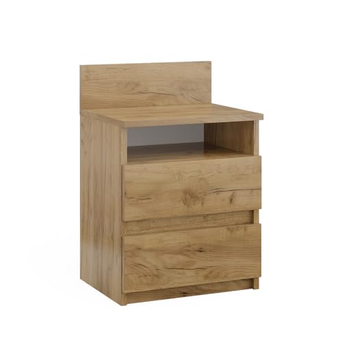 Vicco Nachttisch Monty, Nachtkommode, Goldkraft Eiche, 39.6 x 59.1 cm
