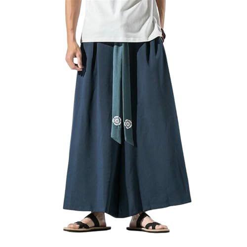 Pantalon long ample homme coton lin style chinois fini les vêtements serrés au printemps