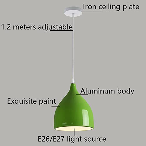 Suspension nordique en aluminium vert Macaron E27
