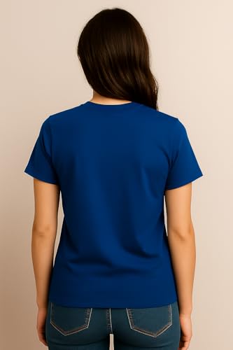Image of Women's Solid Round Neck Half Sleeves Polyester T-Shirts, Moisture Wicking t-Shirt (Pack of 1)