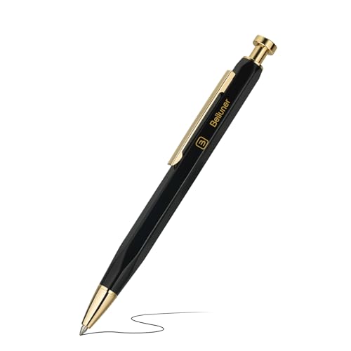 BEILUNER 312 Metal Gel Pen 0.5mm – Hex Design, Gold Accents