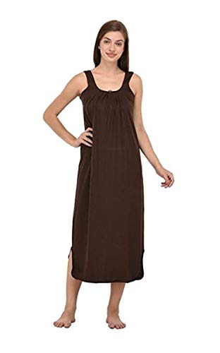 vibha Women's Hosiery Cotton Solid Full Length Camisole (Brown, Free Size)-picture-25