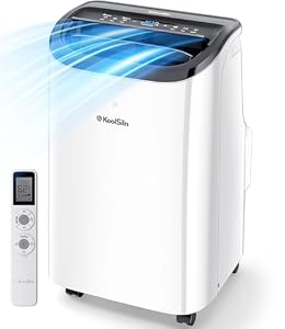 Climatiseur portable de 12 000 BTU, ventilateur de refroidissement 3 en 1, déshumidificateur pour pièces jusqu'à 46 m², télécommande et kit de fenêtre inclus