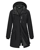 33,000ft Women's Waterproof Insulated Coats with Hood Long Rain Jackets Thicken Warm Winter Coats Windproof Jacket for Travel