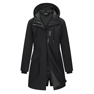 33,000ft Women’s Waterproof Insulated Coats with Hood Long Rain Jackets Thicken Warm Winter Coats Windproof Jacket for Travel