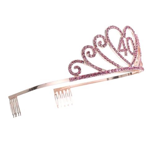 Tiara rosa de niña para fiesta y accesorio de aleación para cabello