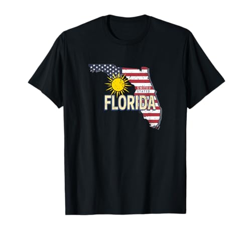 Florida Estados Unidos Mapa retro Vintage USA Recuerdo Camiseta