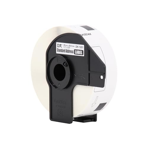 Image of Brother Genuine DK1201 Die-Cut Standard Rolled Address Labels for QL Printers, 3-Pack (DK12013PK),White, 24 Rolls (DK120124PK)