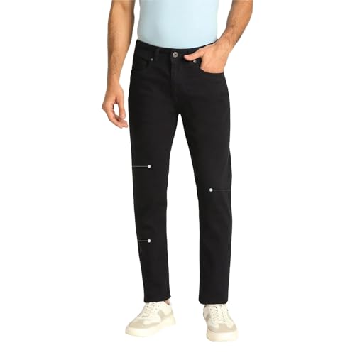 Image of Blackberrys Men Black Solid Jeans