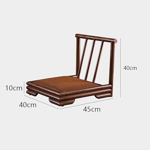 Set di sedie da Pavimento e tavolino da tè in Stile Giapponese, Design Senza Gambe in Tatami di bambù per Soggiorno, Finestra a bovindo e Balcone.，E 80cm