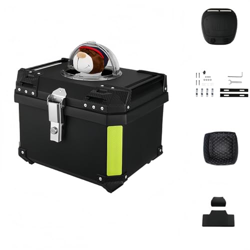 Duojidianzi バイク リアボックス 36L/45L/55L/70L 汎用 大容量 防水 防塵 軽量 バックレスト スクエア 四角 反射帯 簡単取り付け ヘルメット収納可能 キーロック可能 原付 トップケース ツーリング キャンプ 通勤等 ペット