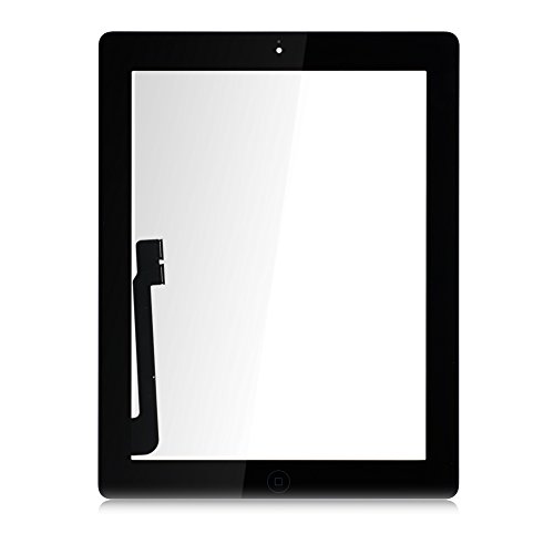 BlastCase Screen Digitizer - Home Button Assembly and Camera Holder Replacement Part - Black for iPad 3 3rd Gen Touch