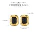 Catuni Chunky Earrings 18K Gold Plated Black Rectangle Statement Earrings Vintage 18K Gold Plated Stud Non Tarnish Stainless Steel