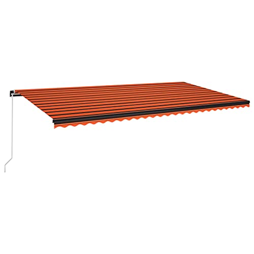 vidaXL Brazo articulado retráctil con LED 600 x 300 cm, naranja y marrón