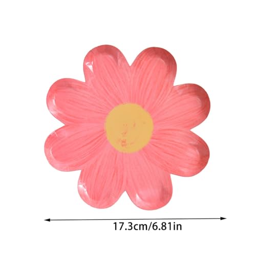 Einweg-Pappteller mit Gänseblümchen-Blumenmuster, 17 cm, Frühlings- und Sommergeschirr für Boho, Geburtstag, Hochzeit, Babyparty, Partyzubehör
