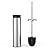 Birdster Stainless Steel Toilet Brush and Holder Set Brushed Silver Heavy Duty Toilet Bowl Brush with Long Handle for Bathroom and Farmhouse