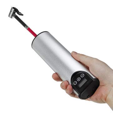 Samochodowa pompka powietrza przenośna sprężarka rowerowa bezprzewodowa ręczna LED 2000 mAh bateria - srebrna