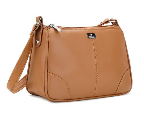 Image of K London Women's Cross Body Sling Bag Genuine Leather Sling Bag for Women - Girls Travel Crossbody Bags with Adjustable Strap - Ladies Shoulder Purse Stylish Handbag