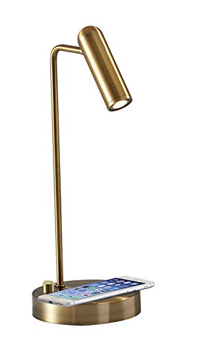 Adesso 3162-21 Kaye LED Desk Lamp WirelessÂ Charging, 7W LED, 5W QI,Â USB Port, Indoor Lighting Lamps