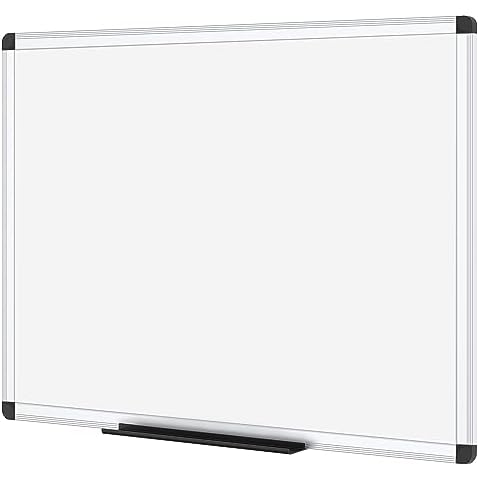 VIZ-PRO Magnetic Dry Erase Board, 36 X 24 Inches, Silver Aluminium Frame Cover