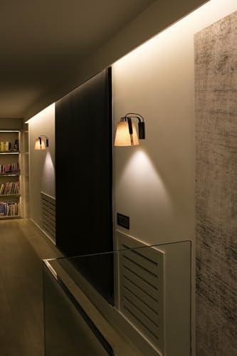 Faro Barcelona Applique Stood Con Paralume Di Ciliegio - 2