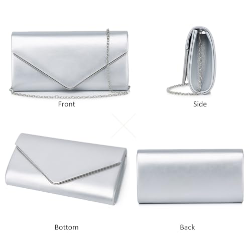 Image of DETARA Women Evening Bag Vegan Leather Clutch Purse Shoulder Crossbody Envelope Bag for Party Wedding Prom Bridal