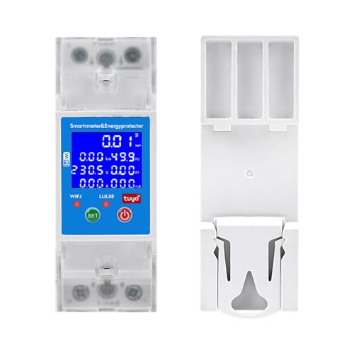 Contatore energia elettrica wifi 80A Comando vocale tuya smart misuratore consumo elettrico 2P 80-300VAC riarmo automatico contatore Protezione da sovratensione e sottotensione