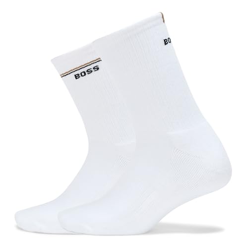 BOSS Men's 2-Pack Sporty Ribbed Quarter Length Socks