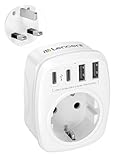 Adaptateur prise de type G - Compatible dans la plupart des pays d'outre-mer tels que le Royaume-Uni, Irlande, Dubaï, Maldives, Malaisie, Singapour, Pakistan, Zambie, Ouganda, Brunei, Ghana, Hongkong, Kenya, Macao, Maurice, Arabie saoudite, Émirats arabes unis, Yémen, Zimbabwe et bien d'autres.