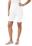 Roaman's Women's Plus Size Everyday Essential Stretch Bike Shorts - 1X, White