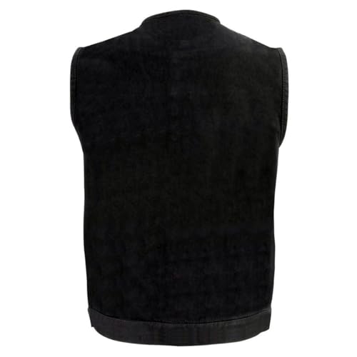Image of Milwaukee Leather Men's Classic Club Style Premium Denim Motorcycle Biker Vests MDM