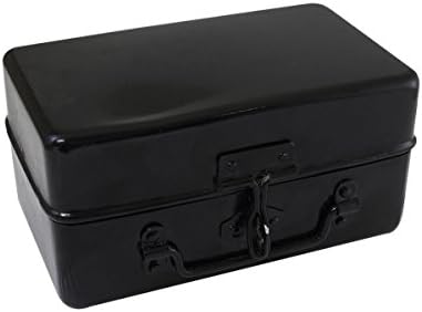 Bin Buddy Black Steel Metal Lock Box For Padlock | Size 8" x 4.5" x 4" Design | Great For Securely Storing Cash, Passport, Jewelry, and All Other Valuables