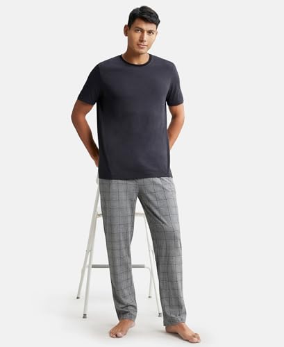 Image of Jockey IM03 Men Tencel Micro Modal Cotton Elastane Stretch Regular Fit Pyjama with Side Pockets (Colors & Prints May Vary)