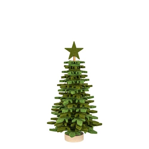 Ideen mit Herz | Filz-Tannenbaum zum Zusammenbauen | DIY Bastelset | Weihnachtsdeko (Grün 21,5 cm)