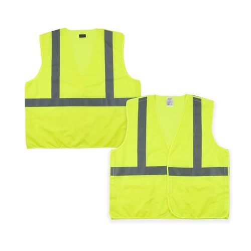 Image of Restaurantware Reflective Safety Vest 20 Count 29.213 x 30.315 Inches High Visibility Multi-Pocket Zipper Front Safety Vest