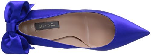SJP by Sarah Jessica Parker Women's Lucille Pointed Toe Bow Pump, Expert Blue Sat, 40.5 B EU (10 US) | Image 4