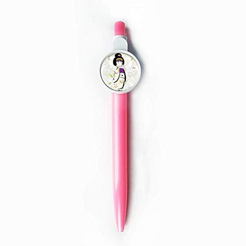 Stylo à bille rétractable bleu motif Japan Kimono Girl pour l'écriture quotidienne
