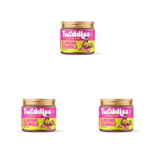 Image of Twiddles Almond Crumble Chocolate Spread, 100g(Crunchy) - Made with 50% California Almonds & Seeds |16g Protein | Goodness of Millets | 70% Less Sugar | No Palm Oil | No Preservatives | Tastiest bread Spread | Great for Growing Kids