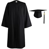 OSBO GradSeason Matte Graduation Gown Cap Tassel Set 2026 for High School and Bachelor (Black, 51