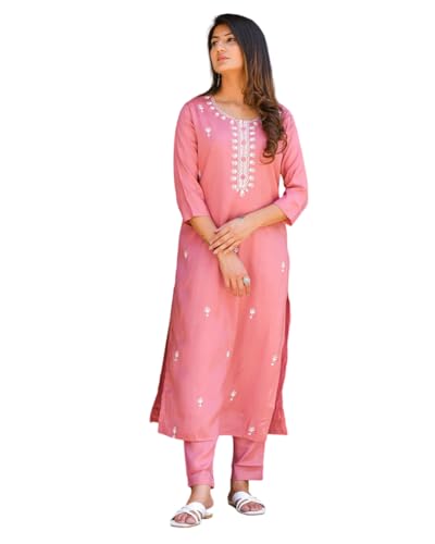Image of FABNEX Kurta Set for Women | Women Embroidered Kurta Set | Women Kurta Sets Kurtis | Women Kurta Pant Set (K-57-59)