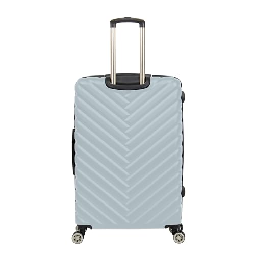 Image of Kenneth Cole REACTION Women's Madison Square Hardside Chevron Expandable Luggage, Slate, 28-Inch Checked, Kenneth Cole Reaction Women's Madison Square Hardside Chevron Expandable Luggage