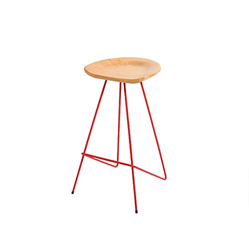 Teerwere Bar Chair Wood And Iron Rustic Barstool,For Counter Pub Kitchen 4 Colors Home Chair Swivel Barstool (Color : Red, Size : 45X40X70Cm) #TOP6