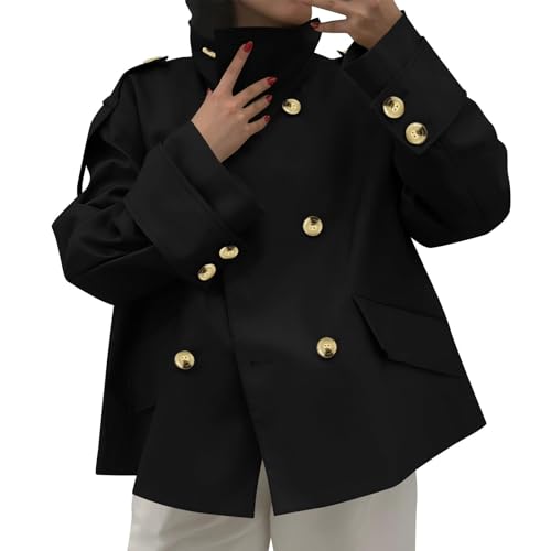 Manteau court élégant pour femme avec col montant chic et ceinture amovible