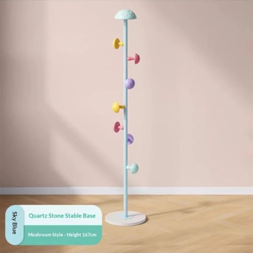 Image of HomeCloud Heavy-Duty Steel Coat Hanging Stand for Home & Boutiques-Freestanding Clothes Hanger Rack for Coats, Jackets, Hats, Bags & Daily Garments (Skyblue)