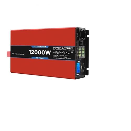 Convertidor Corriente Inversor Onda Sinusoidal Pura 5000 W 12 000 W 8000 W CC 12 V Y 24 V A CA De 220 V Convertidor Portátil Banco Energía Inversor Solar Automóvil Transformador Convertidor(12V,12000w