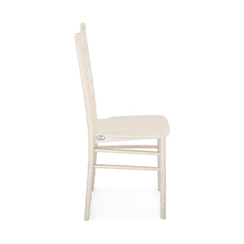 Image of Nilkamal Bliss Plastic Chair | Set of 4 | Royal Look with Balanced Posture Support | for Living Room, Dining Room, Garden, Cafes, Balconies, Weddings & Events | Steel Pearl White