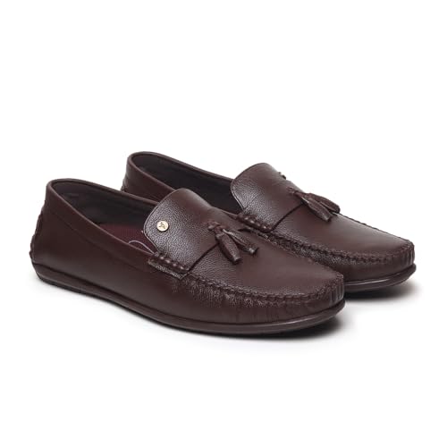 Image of YOHO Loafers for Men | Leather Slip-On Loafers | Stylish, Flexible Shoes with Footpharma Footbed | Comfortable Party, Office & Casual Footwear | Lofos 007