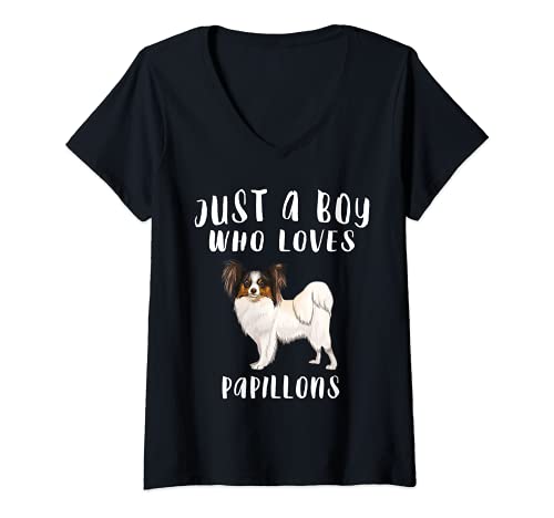 Womens Im Just A Boy Who Loves Soft Coated Wheaten Terriers Dog V-Neck T-Shirt, Black